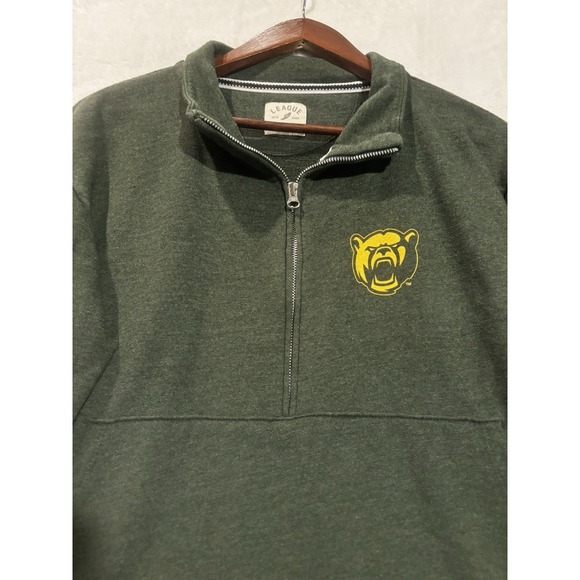 Baylor Bears Sweater Men's XL Green Sweatshirt Pullover 1/4 Zip Pullover - Picture 3 of 10
